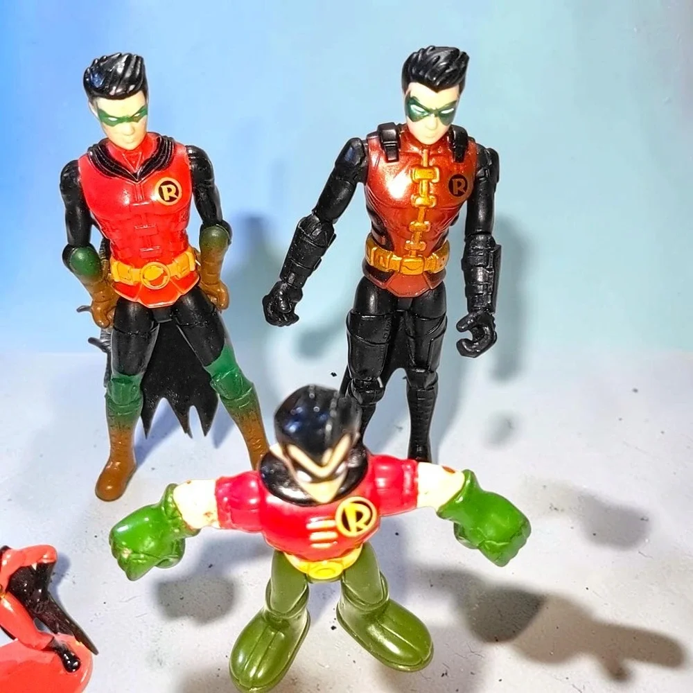 DC Comics Robin Action Figure Lot 5pc Batman Superhero Toy Mixed Eras Figures